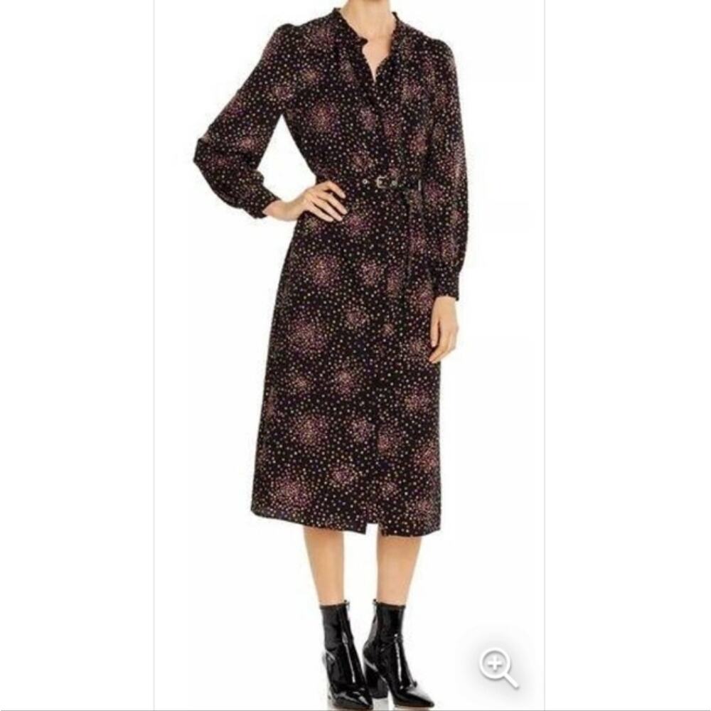 Kate Spade Disco Dots Ruffle ELastic Neck Shirt Style Dress. Size 4